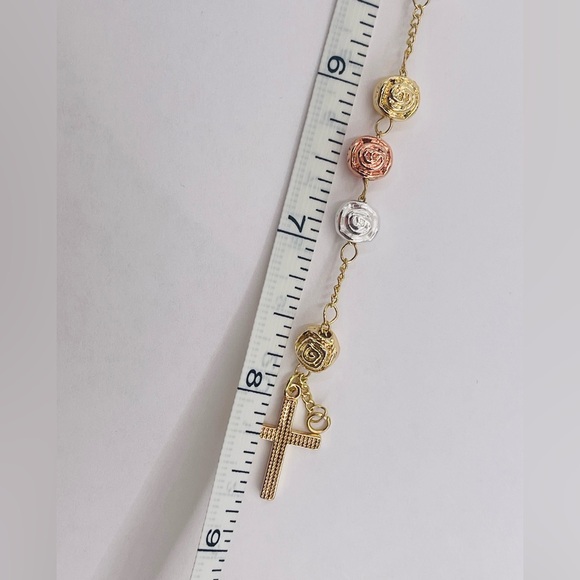 Virgin of Guadalupe Rosary Bracelet Italian  18k Gold plated - Picture 6 of 6